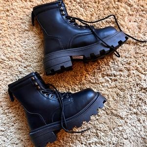 Top shop Bae Square Toe combat boots size 7.5 US 38 EU